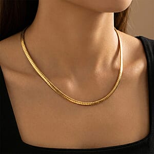 Omega Chain Necklace (17.5-19.5 Inches) in ION Plated YG Stainless Steel