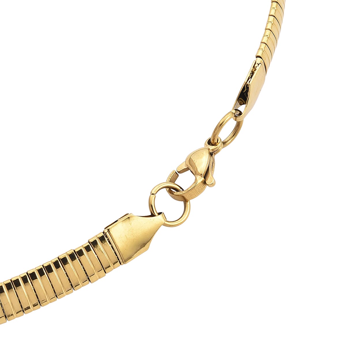 Omega Chain Necklace (17.5-19.5 Inches) in ION Plated YG Stainless Steel image number 5