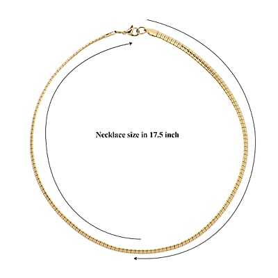 Omega Chain Necklace (17.5-19.5 Inches) in ION Plated YG Stainless Steel
