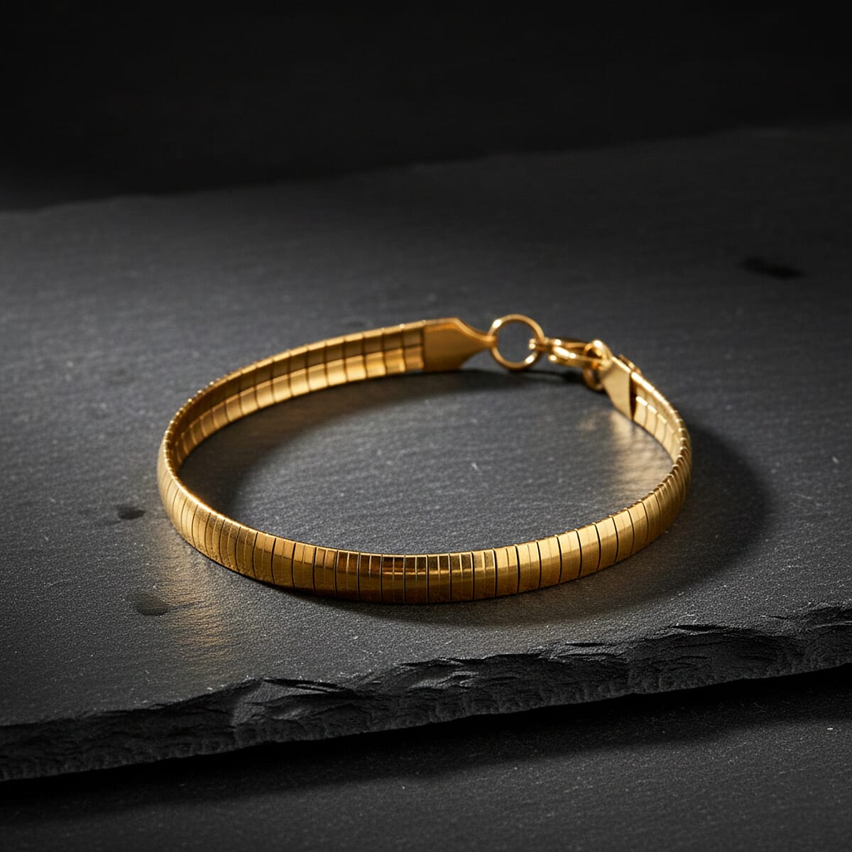 Omega Chain Bracelet in ION Plated YG Stainless Steel (7.5-9.5In) image number 1