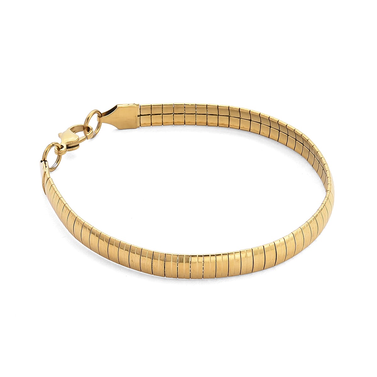 Omega Chain Bracelet in ION Plated YG Stainless Steel (7.5-9.5In) image number 3