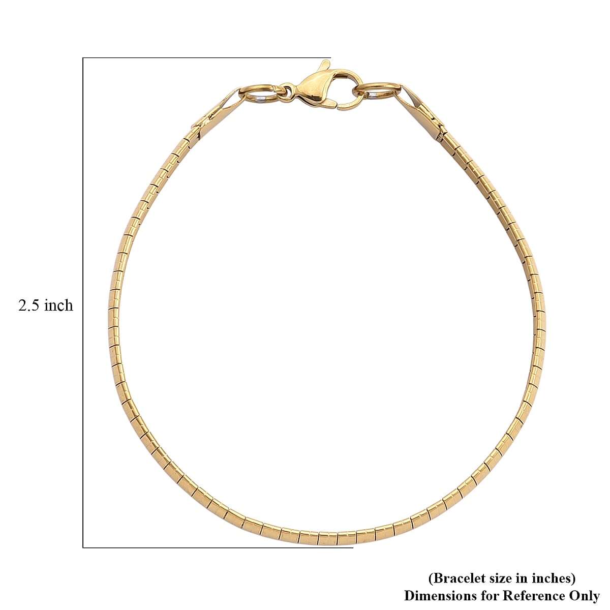 Omega Chain Bracelet in ION Plated YG Stainless Steel (7.5-9.5In) image number 5