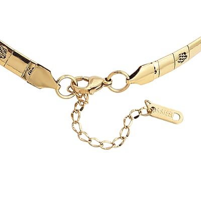 Omega Chain Necklace (17.5-19.5 Inches) in ION Plated YG Stainless Steel