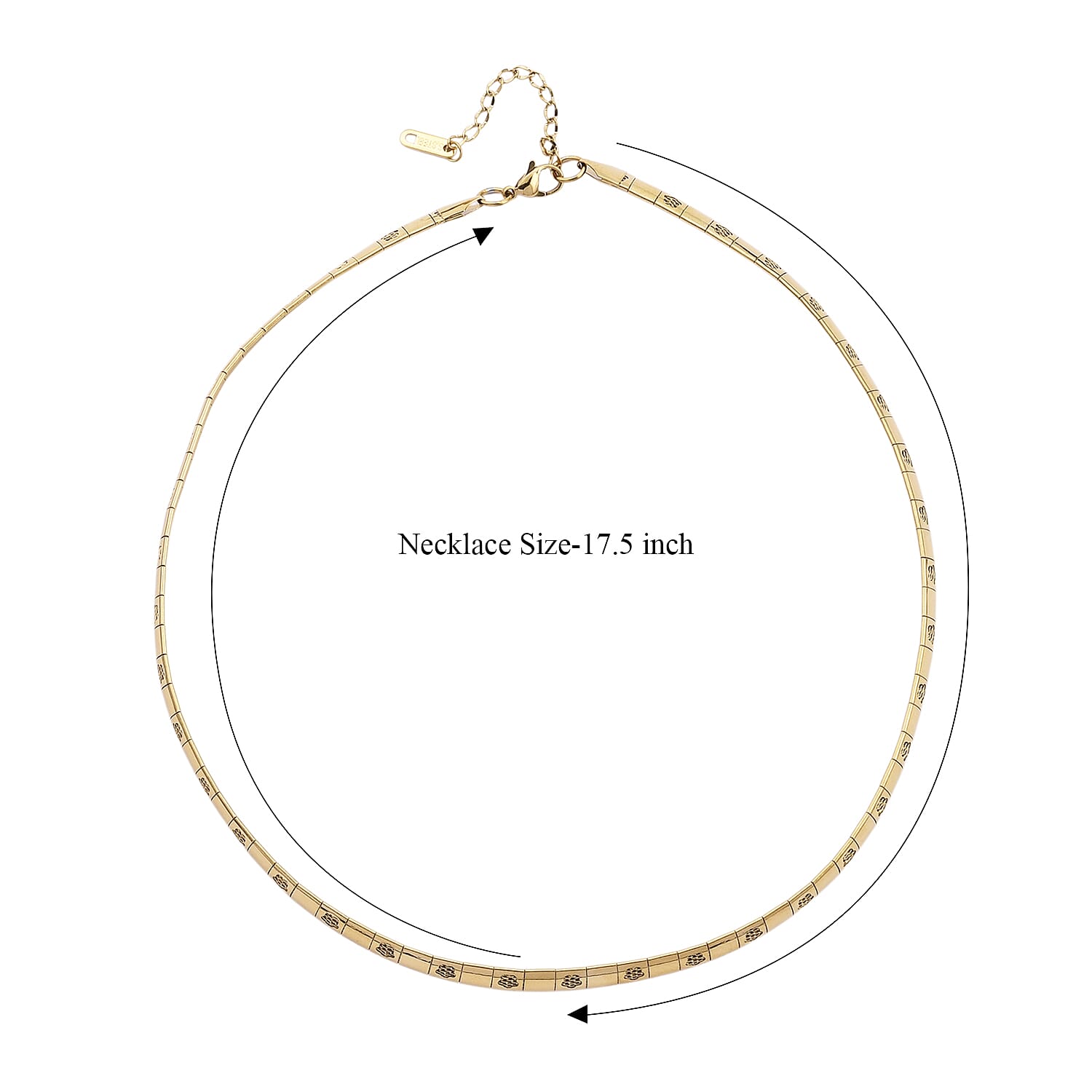 Omega Chain Necklace (17.5-19.5 Inches) in ION Plated YG Stainless Steel
