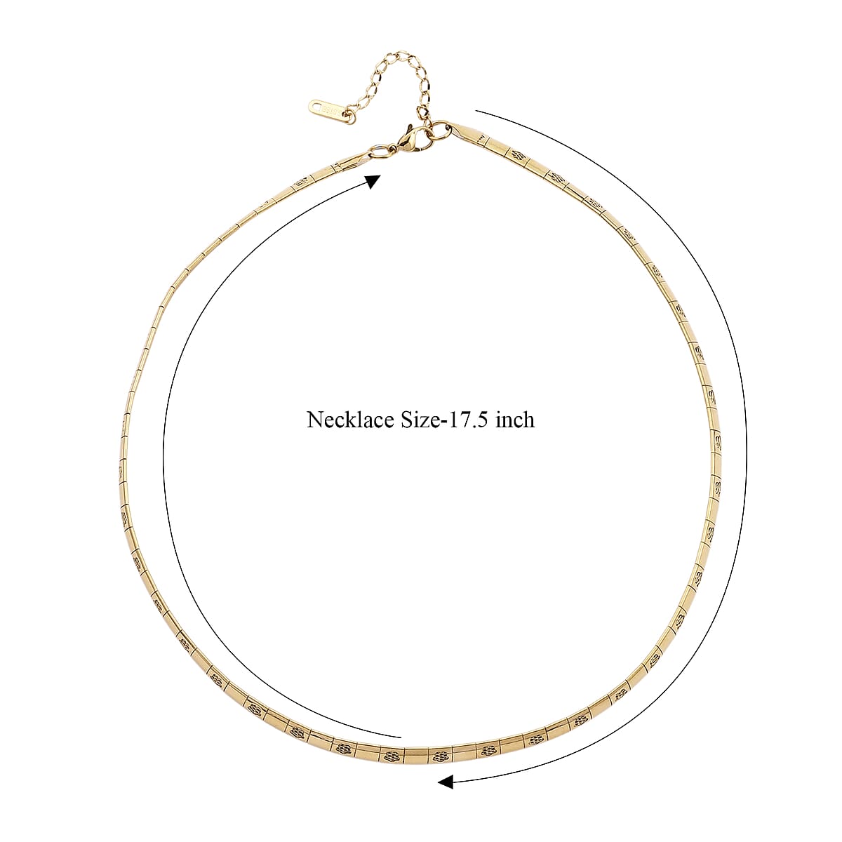 Omega Chain Necklace (17.5-19.5 Inches) in ION Plated YG Stainless Steel image number 6