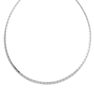 Textured Omega Chain Necklace (17.5-19.5 Inches) in Stainless Steel