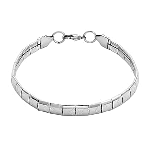 Textured Omega Chain Bracelet in Stainless Steel (7.5-9.5In)