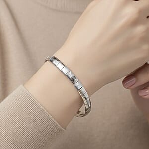 Textured Omega Chain Bracelet in Stainless Steel (7.5-9.5In)