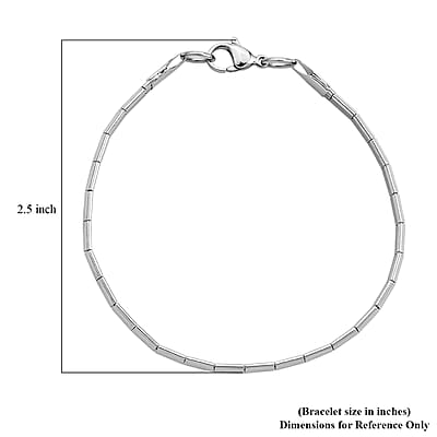 Textured Omega Chain Bracelet in Stainless Steel (7.5-9.5In)