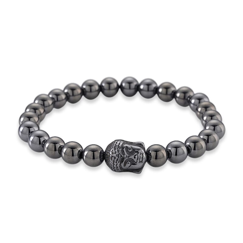  Terahertz 80.00 ctw Beaded Stretch Bracelet with Buddha Charm