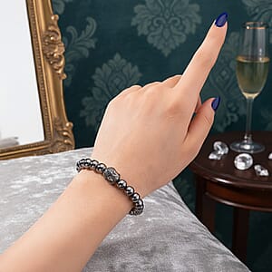 Doorbuster Terahertz 80.00 ctw Beaded Stretch Bracelet with Buddha Charm