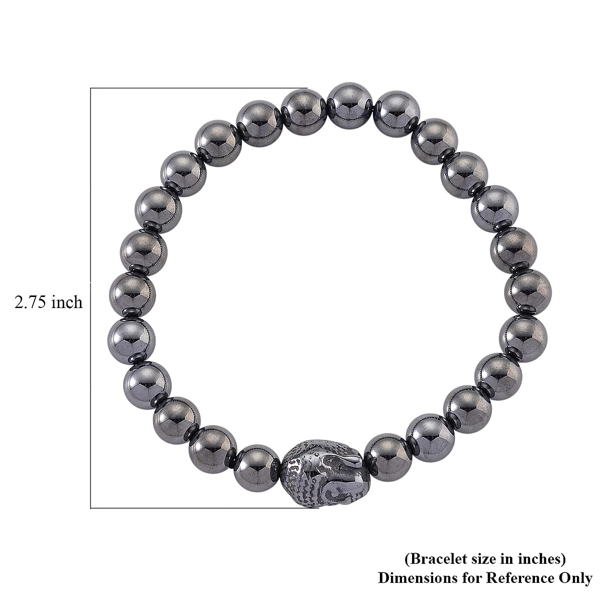 Doorbuster Terahertz 80.00 ctw Beaded Stretch Bracelet with Buddha Charm image number 5