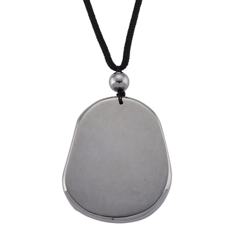 Terahertz 130.00 ctw Carved Tiger Pendant with Black Cord in Necklace 28 Inches