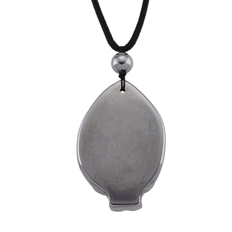 Terahertz 95.00 ctw Carved Fox Pendant with Black Cord in Necklace 28 Inches
