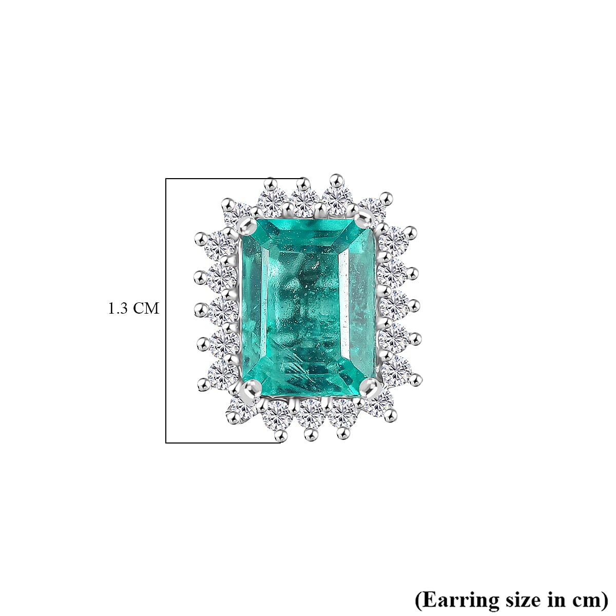 D'Joy Emeraldine Quartz (Triplet) and White Zircon 3.00 ctw Earrings in Platinum Over Sterling Silver