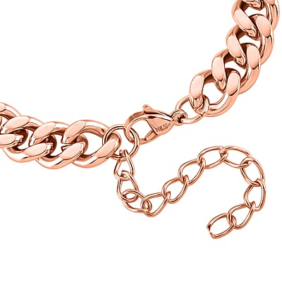 Peach Shell Pearl Bracelet in ION Plated RG Stainless Steel (7.50-9.50In)