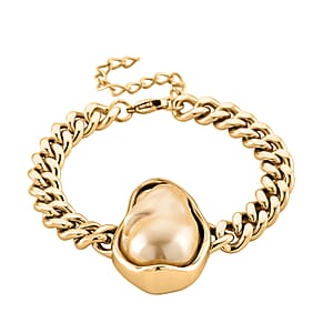 Golden Shell Pearl Bracelet in ION Plated YG Stainless Steel (7.50-9.50In)