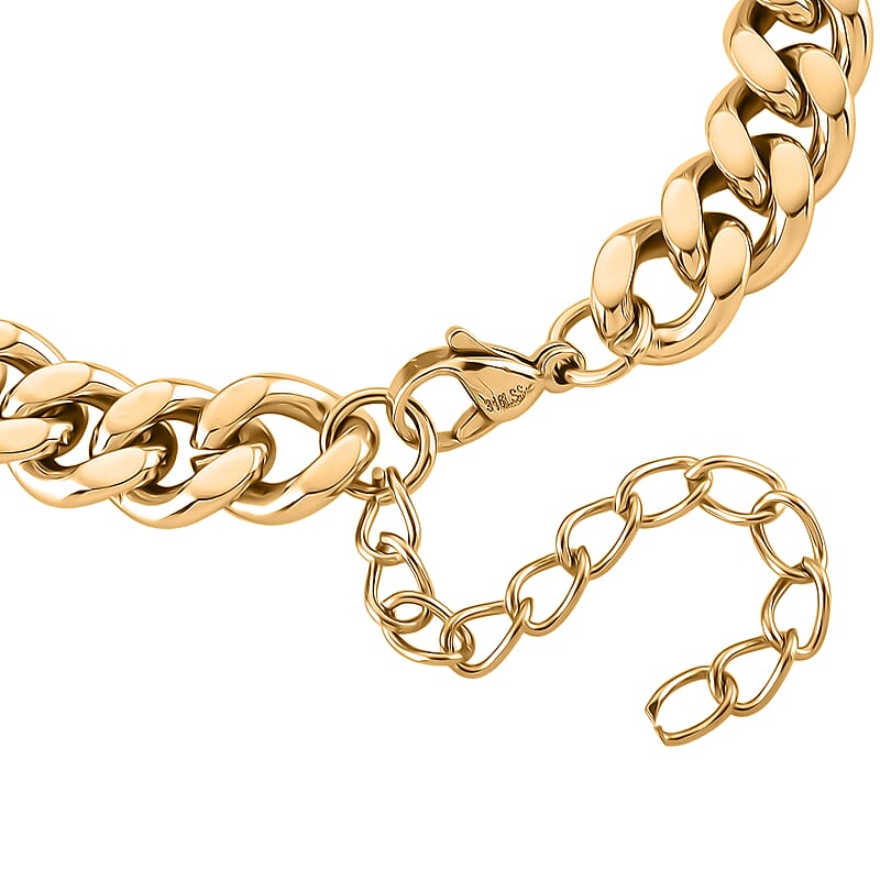Golden Shell Pearl Bracelet in ION Plated YG Stainless Steel (7.50-9.50In)