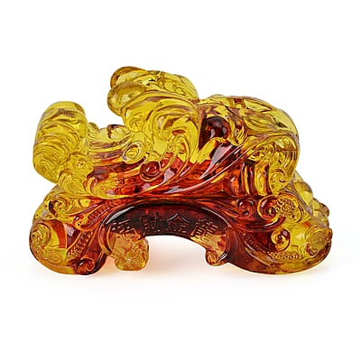  Holiday Gift Collection 24K Yellow Golden Fortune Fish with Pedestal 100mg