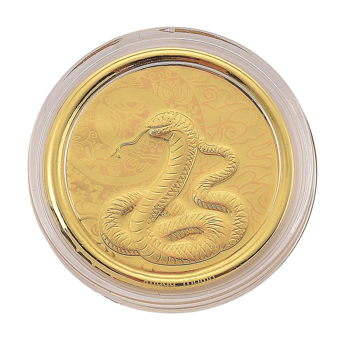Ankur Treasure Chest Doorbuster 24K Yellow Golden Serpent Spirit Zodiac Coin Bar with Rainbow Line 100mg image number 0