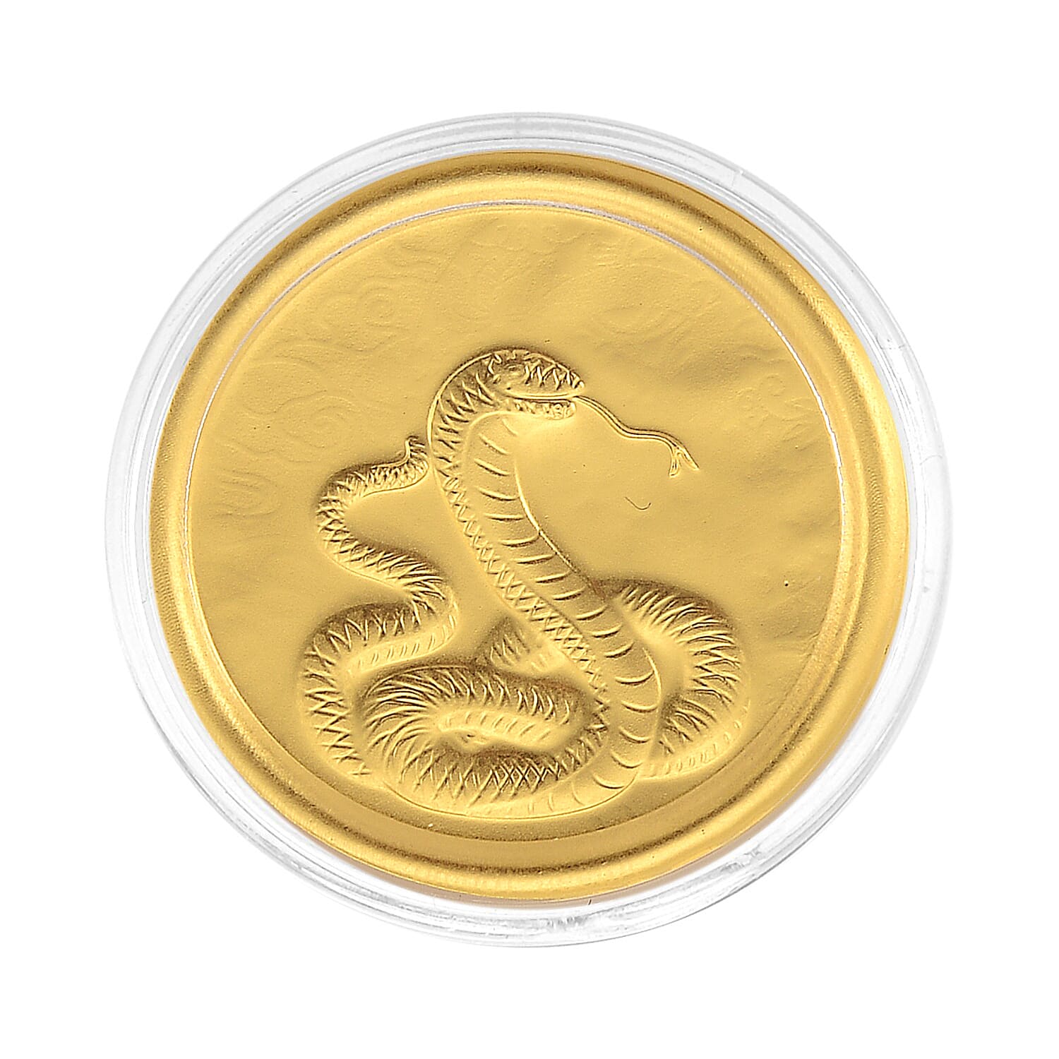 24K Yellow Golden Serpent Spirit Zodiac Coin Bar with Rainbow Line 100mg
