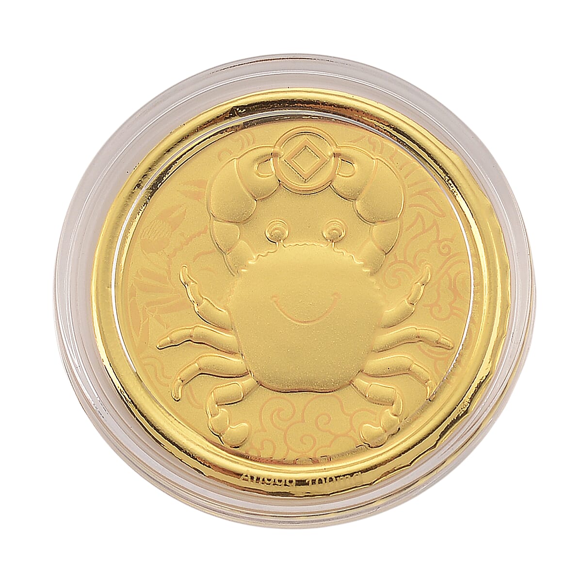 Ankur Treasure Chest Doorbuster 24K Yellow Golden Fortune Crab Zodiac Coin Bar with Rainbow Line 100mg image number 0