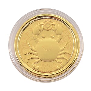 Ankur Treasure Chest Doorbuster 24K Yellow Golden Fortune Crab Zodiac Coin Bar with Rainbow Line 100mg