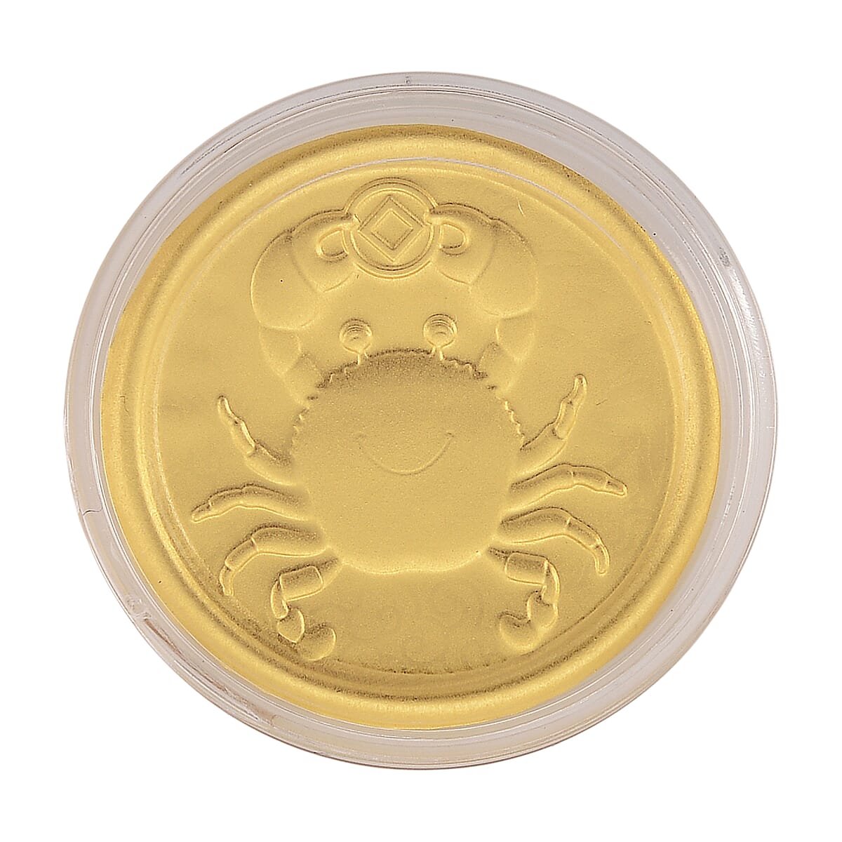 Ankur Treasure Chest Doorbuster 24K Yellow Golden Fortune Crab Zodiac Coin Bar with Rainbow Line 100mg image number 2