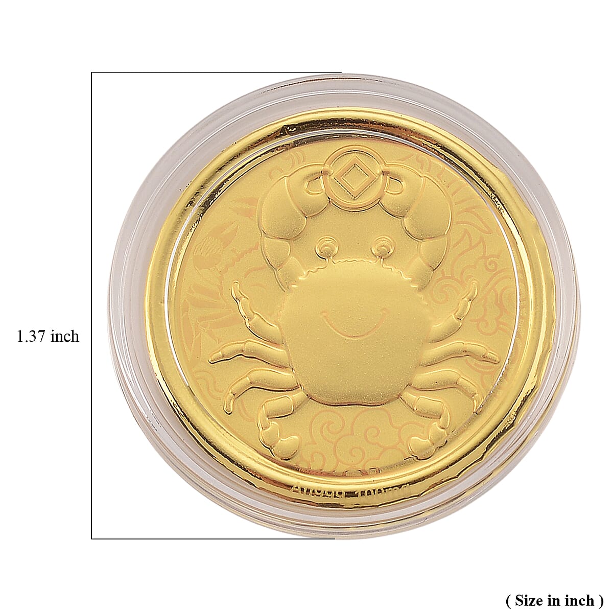 Ankur Treasure Chest Doorbuster 24K Yellow Golden Fortune Crab Zodiac Coin Bar with Rainbow Line 100mg image number 3
