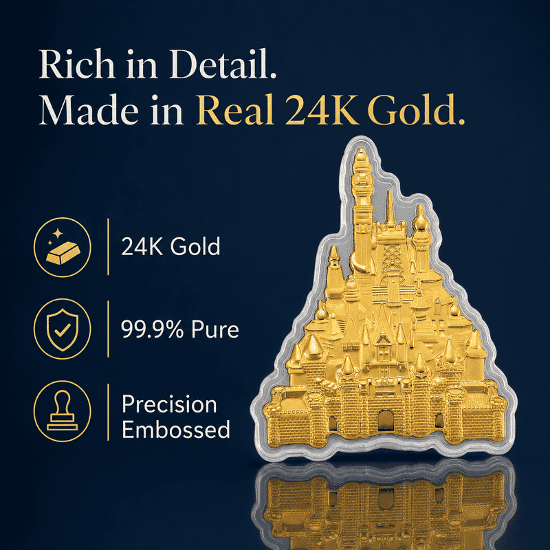 24K Golden Royal Castle Emboss Sheet 10mg