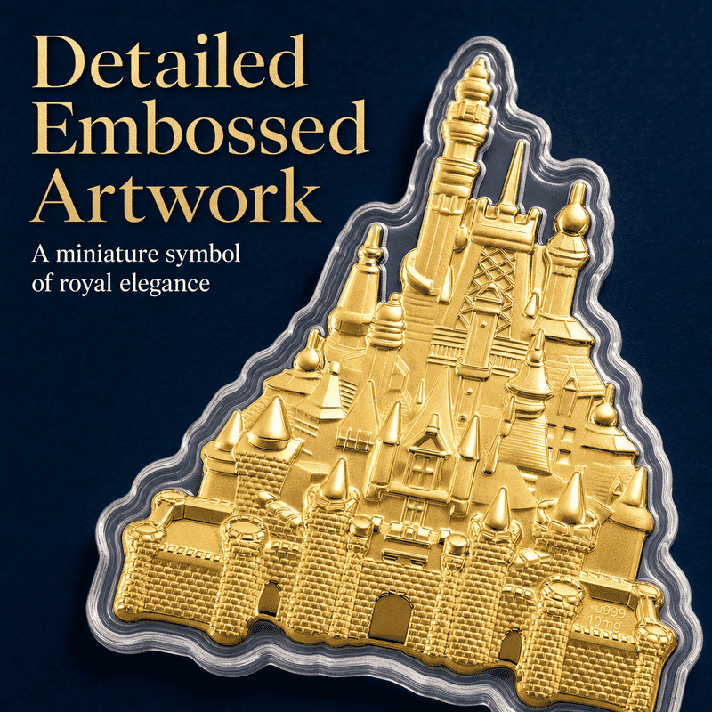 24K Golden Royal Castle Emboss Sheet 10mg