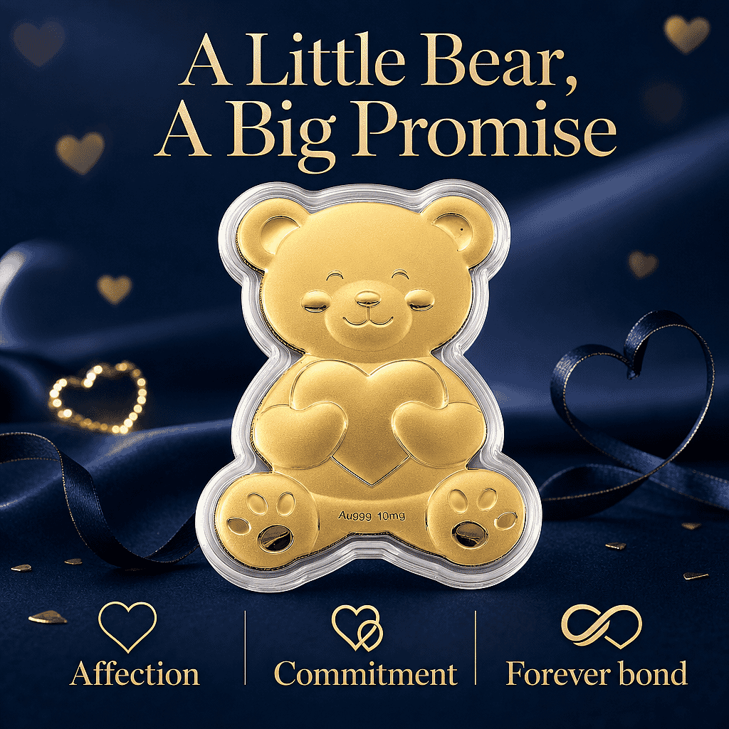 Forever Love Teddy 24k Gold Embossed Sheet 10mg (Del. In 10-12 Days)