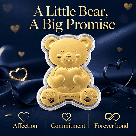 24K Golden Forever Love Teddy Embossed sheet 10mg - Product card gallery slide 3 (10178347467065)