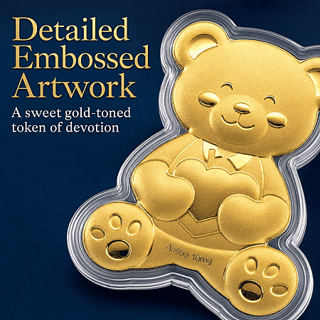 24K Golden Forever Love Teddy Embossed sheet 10mg - Product card gallery slide 4 (10178347467065)