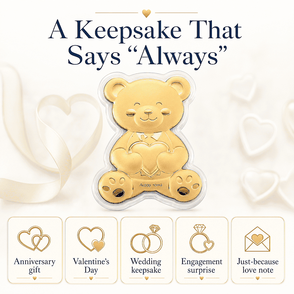 Forever Love Teddy 24k Gold Embossed Sheet 10mg (Del. In 10-12 Days)