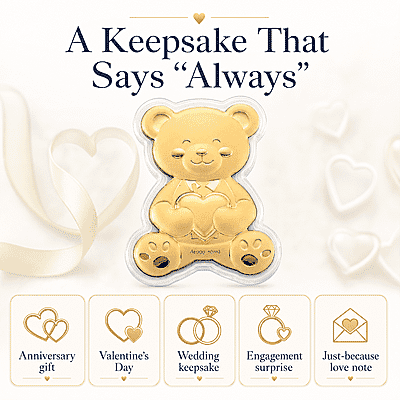 Forever Love Teddy 24k Gold Embossed Sheet 10mg