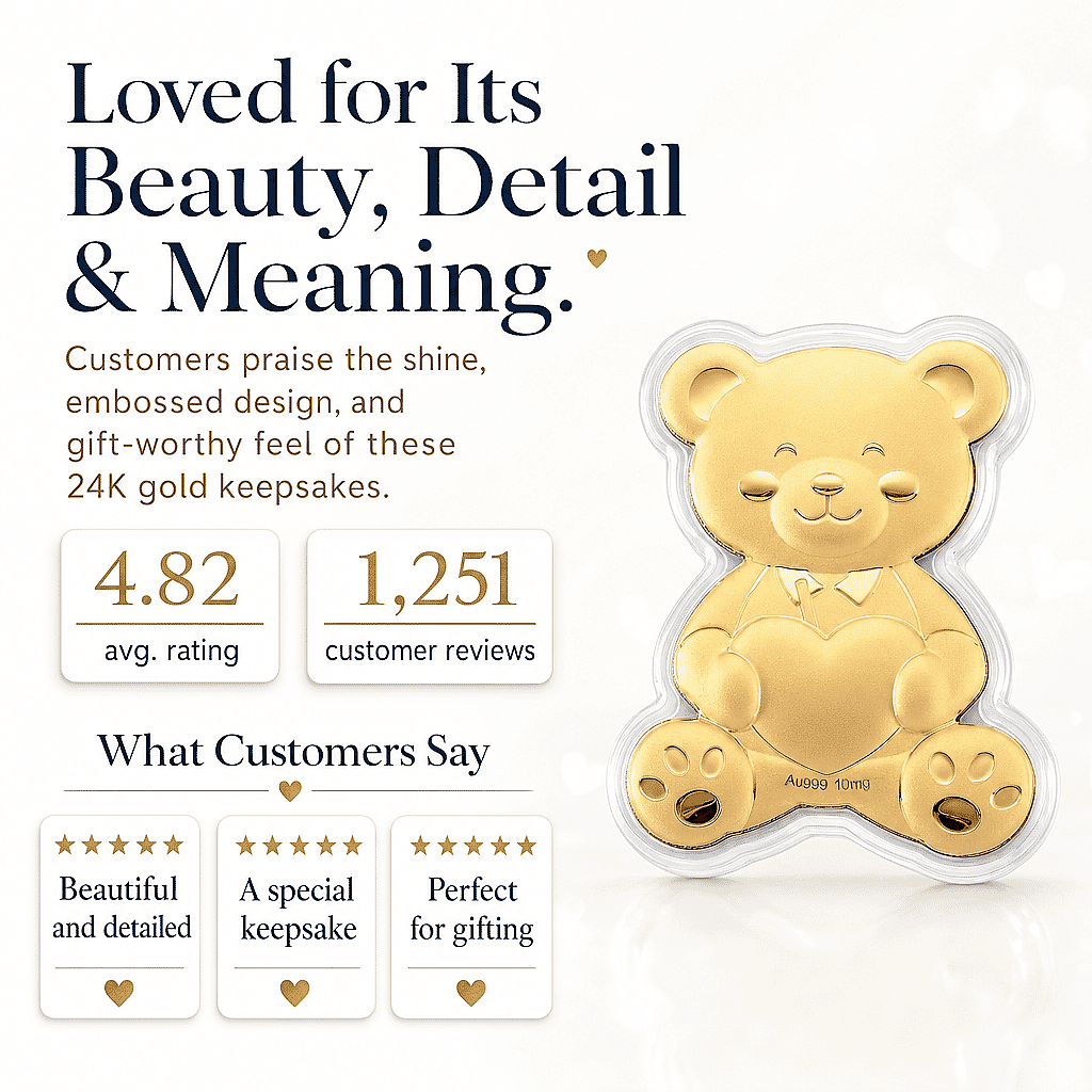Forever Love Teddy 24k Gold Embossed Sheet 10mg (Del. In 10-12 Days)