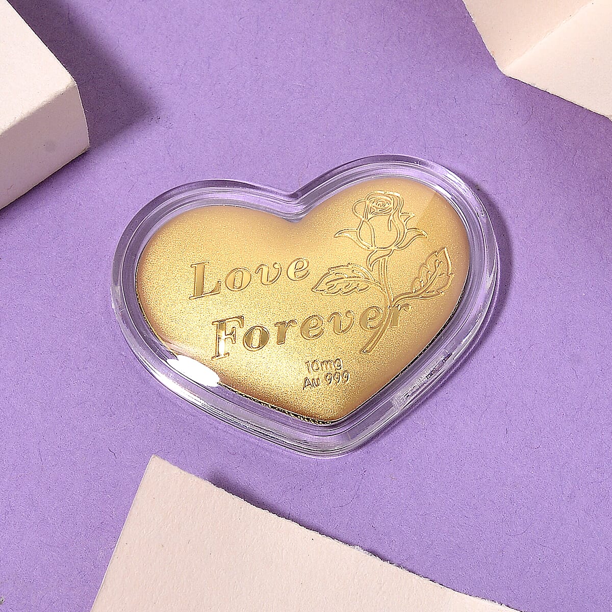 24K Golden Heart Shape Bar 10mg image number 1