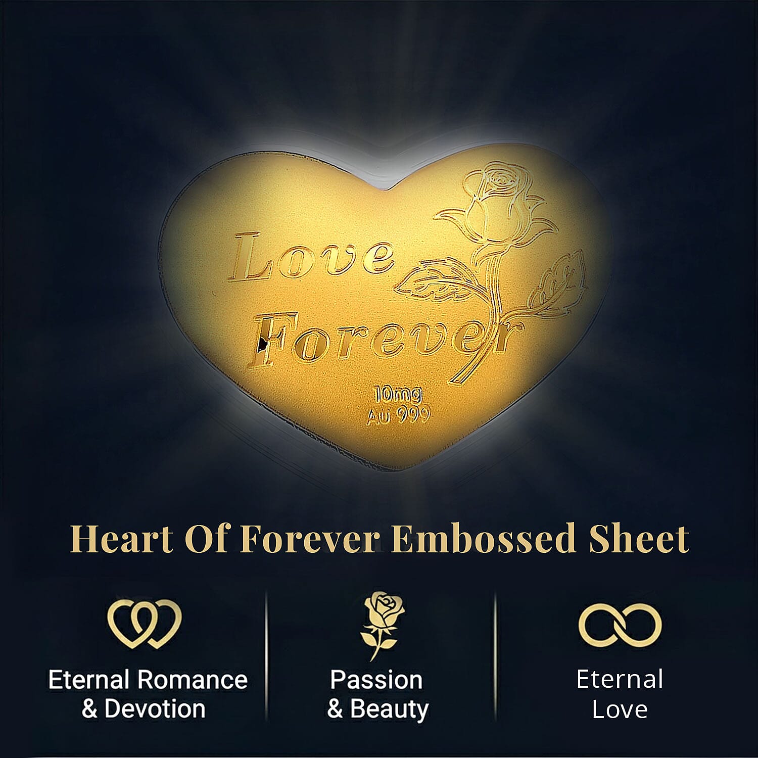 Heart of Forever 24k Gold Embossed Sheet 10mg (Del. In 10-12 Days)