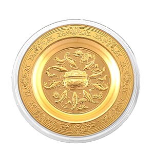 24K Golden Flow of Prosperity Embossed Coin Sheet &bull; 100 mg