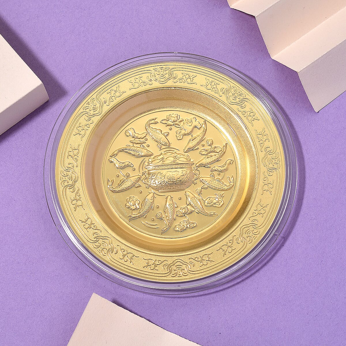 24K Golden Flow of Prosperity Embossed Coin Sheet &bull; 100 mg image number 1