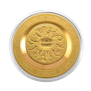 24K Golden Flow of Prosperity Embossed Coin Sheet &bull; 100 mg