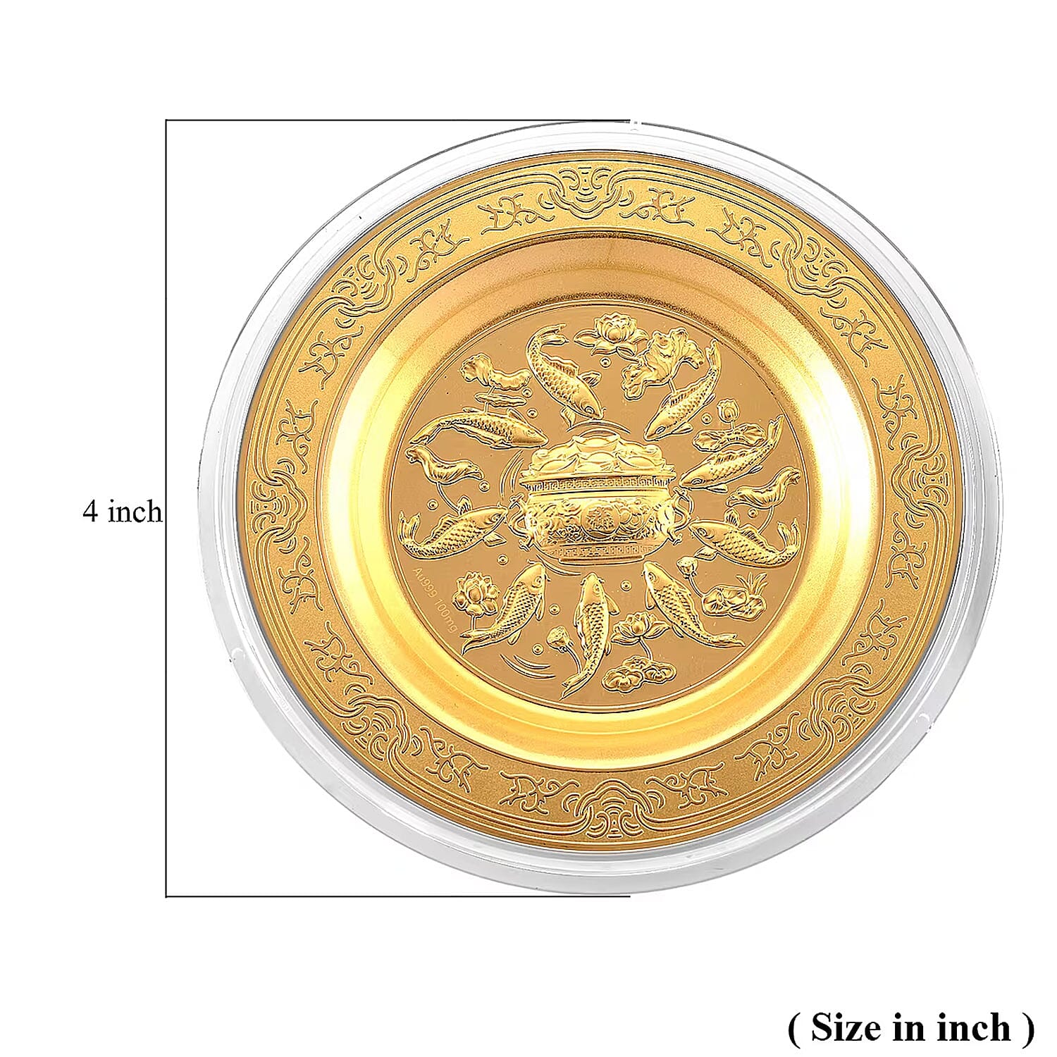 24K Golden Flow of Prosperity Embossed Coin Sheet • 100 mg