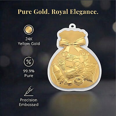 24K Golden Wealth & Blessings Lucky Bag Emboss Sheet 10mg