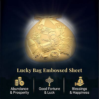 24K Golden Wealth & Blessings Lucky Bag Emboss Sheet 10mg