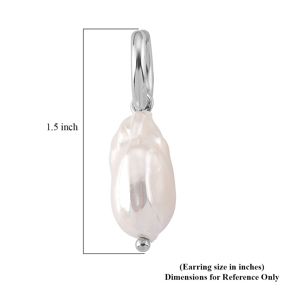 White Shell Pearl Earrings in ION Plated YG Stainless Steel