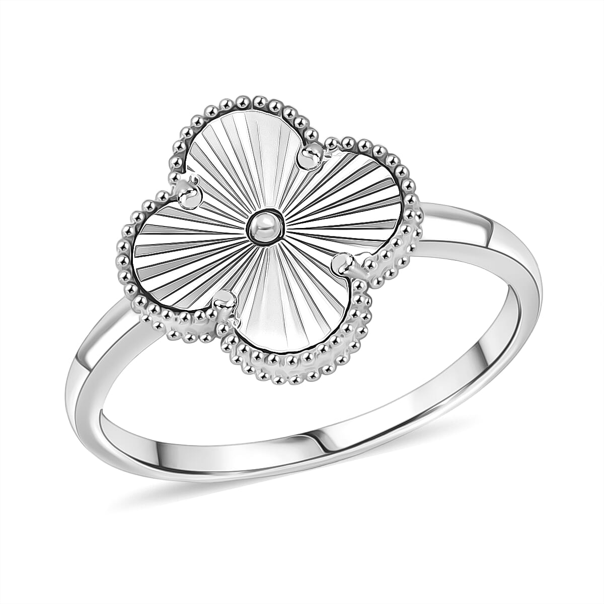 Doorbuster Rhapsody Clover Ring in 950 Platinum (Size 10.0) 5.40 Grams image number 0