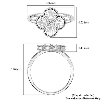 Rhapsody 950 Platinum Clover Ring 5.40 Grams  (Size 10.0)