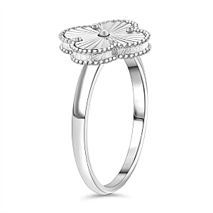Rhapsody 950 Platinum Clover Ring 5.40 Grams  (Size 7.0)