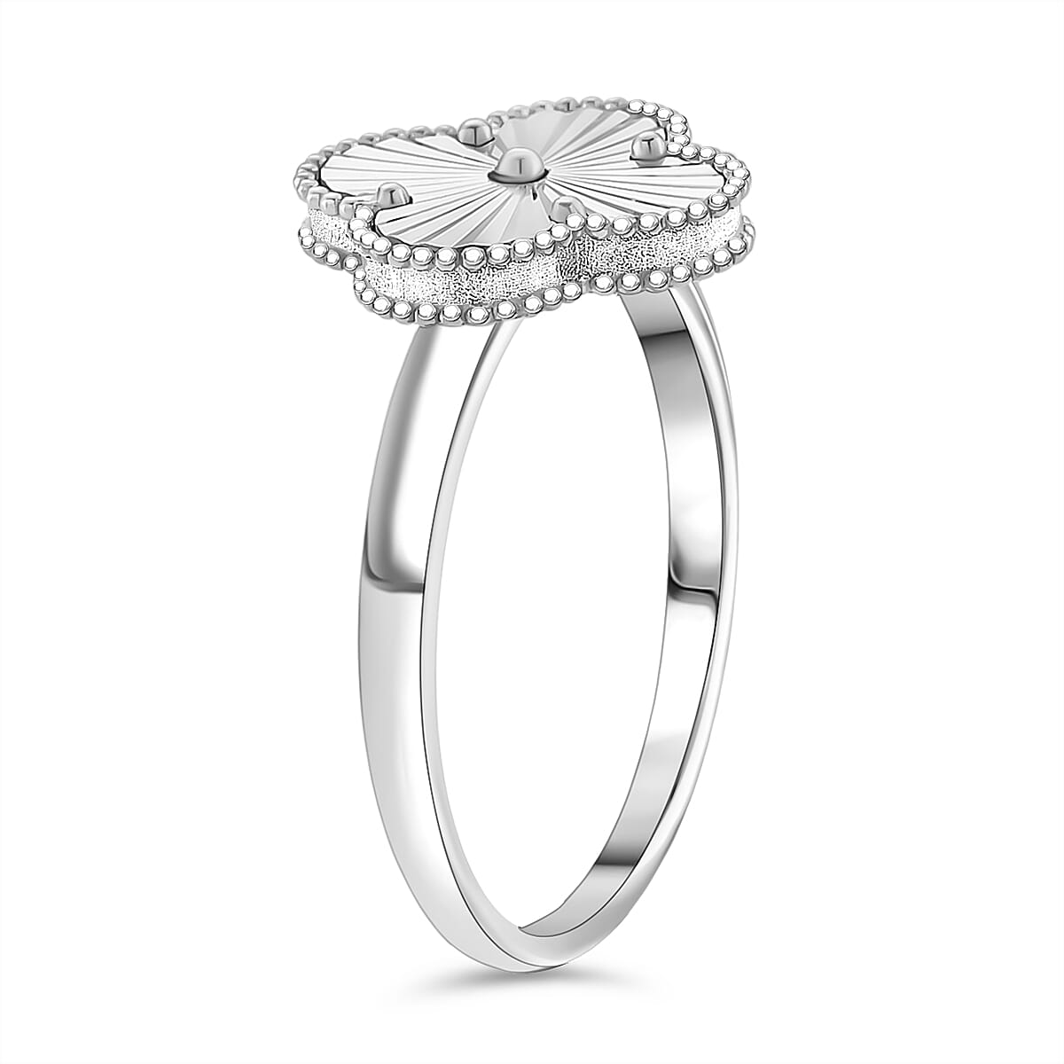 Doorbuster Rhapsody Clover Ring in 950 Platinum (Size 8.0) 5.40 Grams image number 3